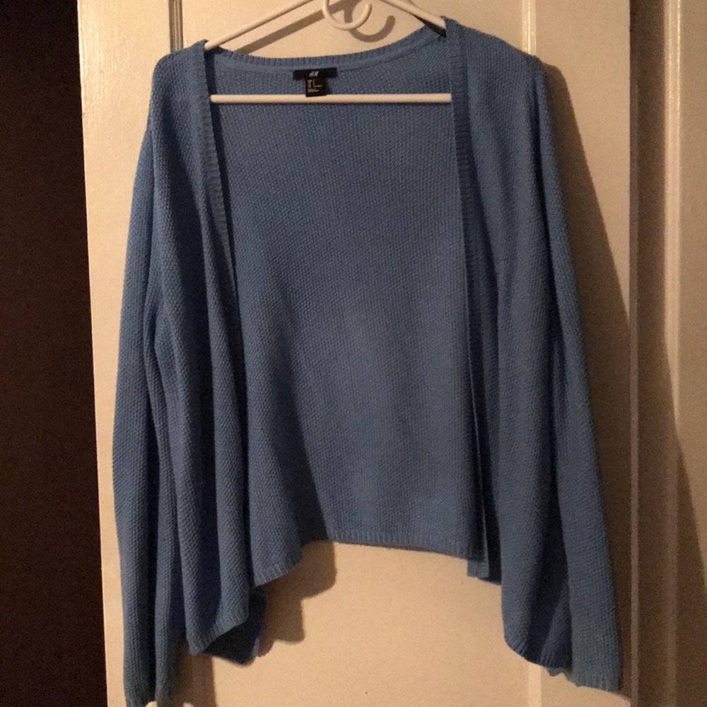 Drape-y blue cardigan